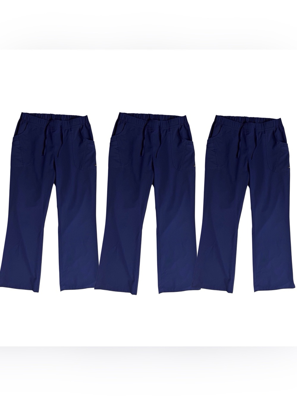 3 pairs Jockey scrub pants drawstring & elastic waist 2 front pockets L petite